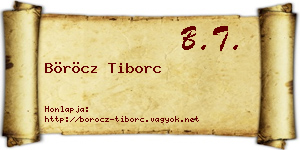 Böröcz Tiborc névjegykártya